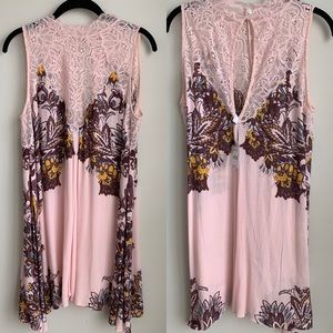 Free People Women's Marsha Printed Lace-Neck Dress